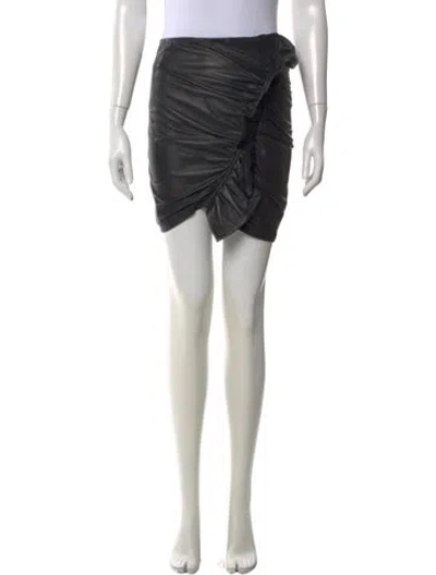 Pre-owned A.l.c Lamb Leather Mini Skirt In Black