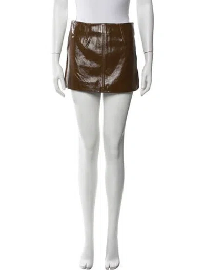 Pre-owned A.l.c Lamb Leather Mini Skirt In Black