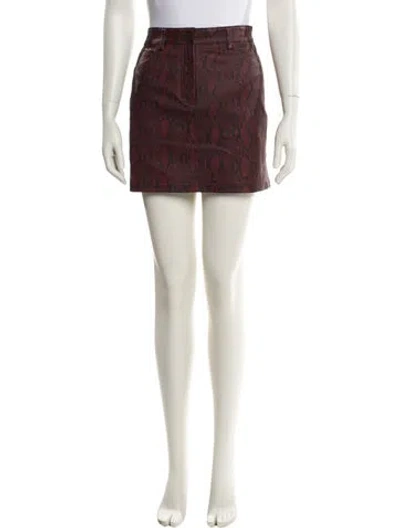 Pre-owned A.l.c Lamb Leather Mini Skirt In Burgundy