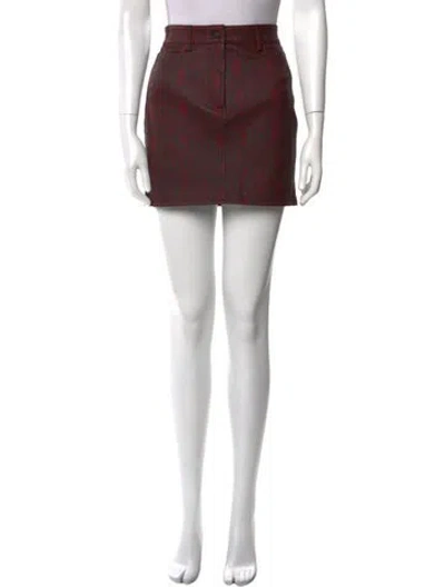 Pre-owned A.l.c Lamb Leather Mini Skirt W/ Tags In Red