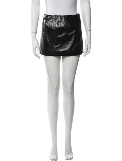 Pre-owned A.l.c Lamb Leather Mini Skirt In White