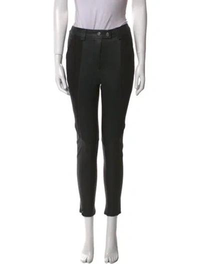 Pre-owned A.l.c Lamb Leather Skinny Leg Pants In Black