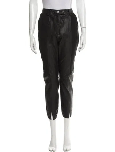 Pre-owned A.l.c Lamb Leather Skinny Leg Pants In Gray