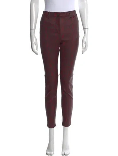 Pre-owned A.l.c Lamb Leather Skinny Leg Pants In Multi