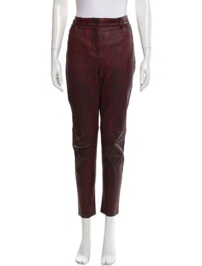 Pre-owned A.l.c Lamb Leather Straight Leg Pants In Multi