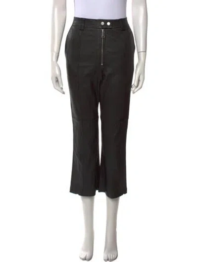 Pre-owned A.l.c Lamb Leather Wide Leg Pants In Black