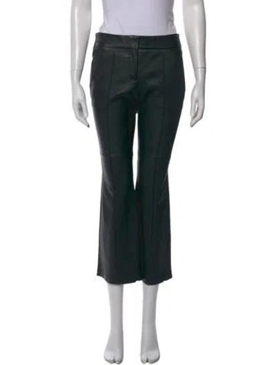 Pre-owned A.l.c Lamb Leather Wide Leg Pants In Black