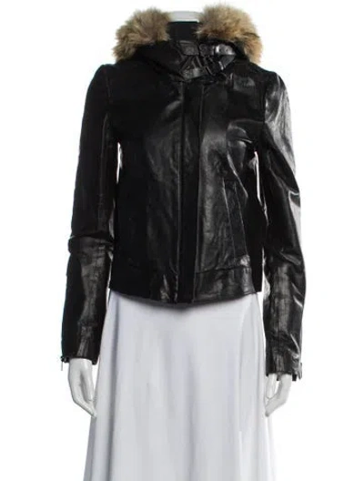 Pre-owned A.l.c Lambskin Fur Jacket In Black