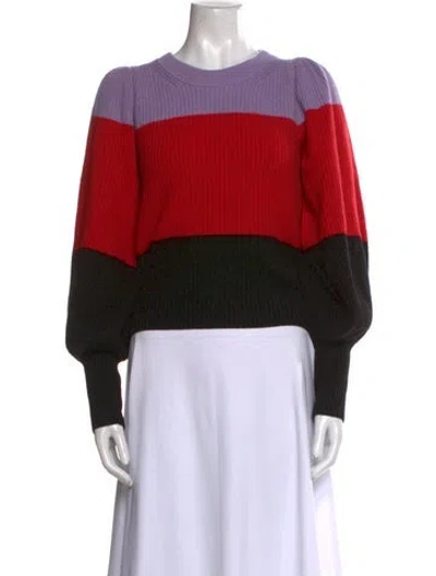 Pre-owned A.l.c Lambswool Colorblock Pattern Sweatshirt In Black
