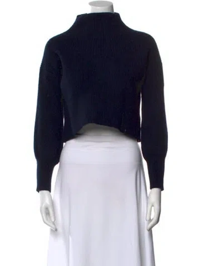 Pre-owned A.l.c Lambswool Crew Neck Sweater In Black