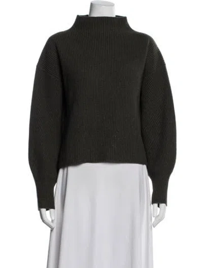 Pre-owned A.l.c Lambswool Mock Neck Sweater In Black