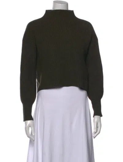 Pre-owned A.l.c Lambswool Mock Neck Sweater In Black