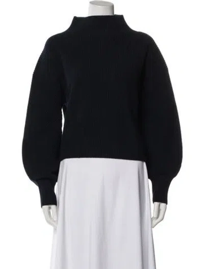 Pre-owned A.l.c Lambswool Mock Neck Sweater In Blue