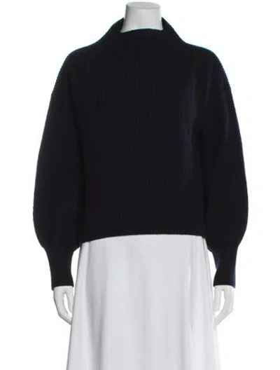 Pre-owned A.l.c Lambswool Mock Neck Sweater In Blue