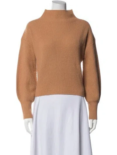 Pre-owned A.l.c Lambswool Mock Neck Sweater In Brown