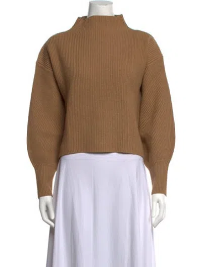 Pre-owned A.l.c Lambswool Mock Neck Sweater In Brown