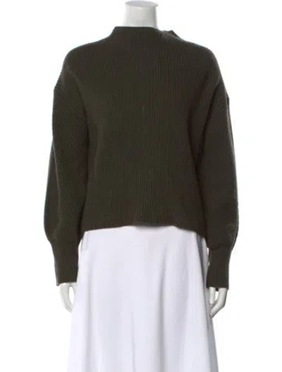 Pre-owned A.l.c Lambswool Mock Neck Sweater In Green