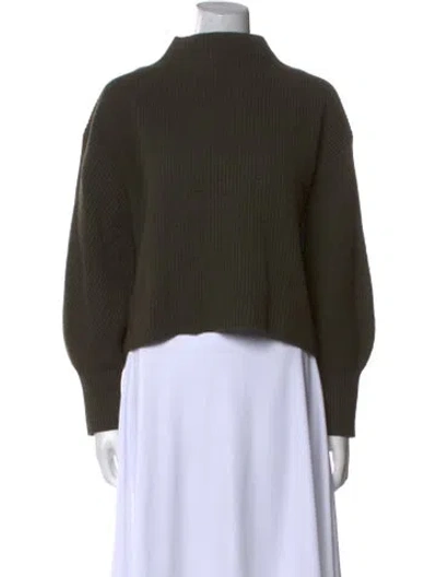 Pre-owned A.l.c Lambswool Mock Neck Sweater In Green