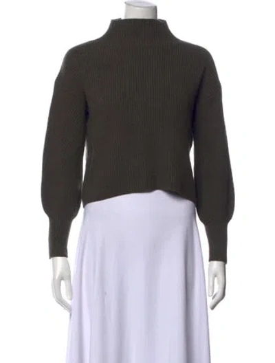 Pre-owned A.l.c Lambswool Mock Neck Sweater In Green
