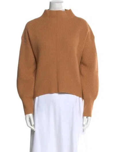 Pre-owned A.l.c Lambswool Mock Neck Sweater In Neutral