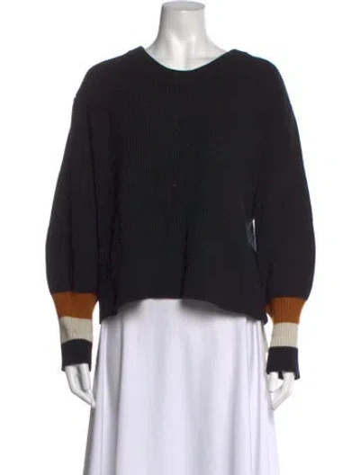Pre-owned A.l.c Lambswool Scoop Neck Sweater In Black