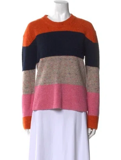 Pre-owned A.l.c Lambswool Striped Sweater In Orange