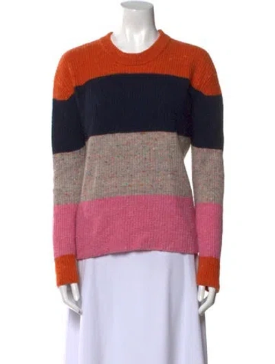 Pre-owned A.l.c Lambswool Striped Sweater In Orange