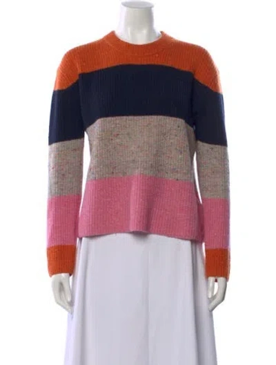 Pre-owned A.l.c Lambswool Striped Sweater In Orange
