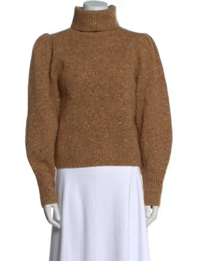 Pre-owned A.l.c Lambswool Turtleneck Sweater In Brown