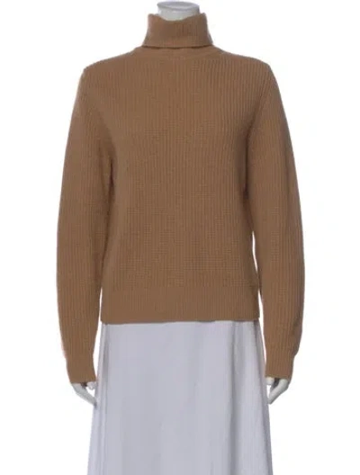 Pre-owned A.l.c Lambswool Turtleneck Sweater In Brown