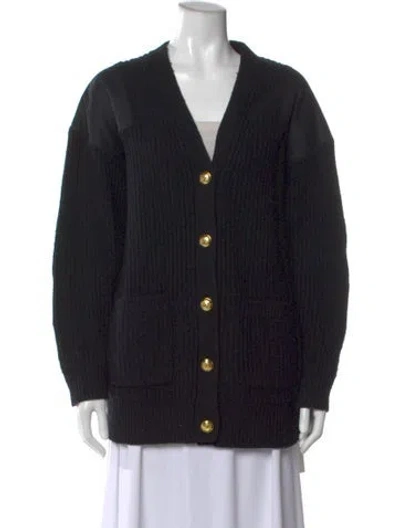 Pre-owned A.l.c Lambswool V-neck Sweater In Black