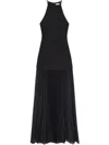 A.l.c Lana Crepe And Pleated Chiffon Maxi Dress In Black