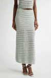 A.l.c . Lana Open Stitch Cotton Blend Maxi Skirt In Blue