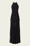 A.l.c Lana Crepe And Pleated Chiffon Maxi Dress