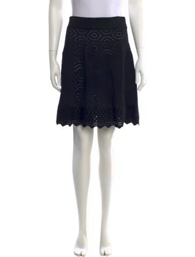 Pre-owned A.l.c Lasercut Accents Knee-length Skirt In Black