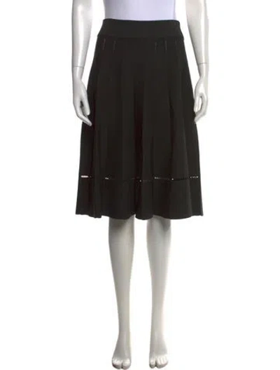 Pre-owned A.l.c Lasercut Accents Midi Length Skirt In Black