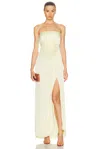 A.l.c . Bianca Pleated Strapless Gown In Light Canary
