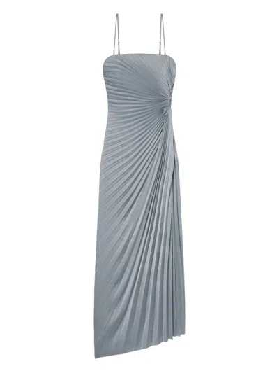 A.l.c Layla Pleated Maxi Dress In Silver