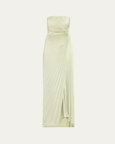 A.l.c Layla Pleated Strapless Gown In Spearmint