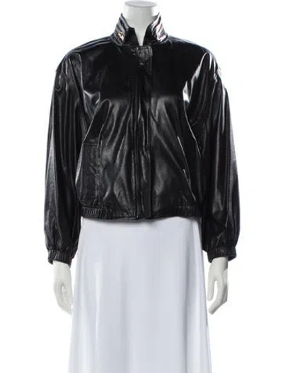 Pre-owned A.l.c Leather Biker Jacket In Black