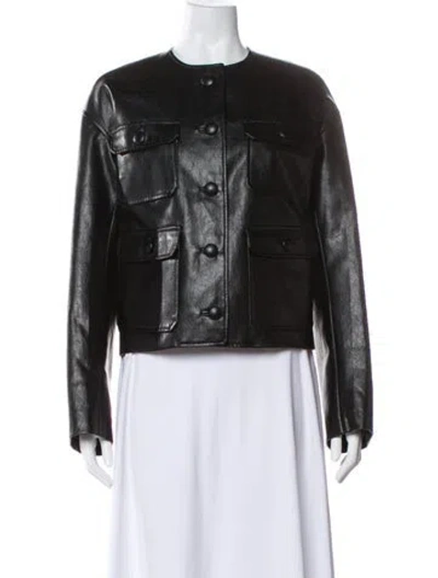 Pre-owned A.l.c Leather Biker Jacket In Black