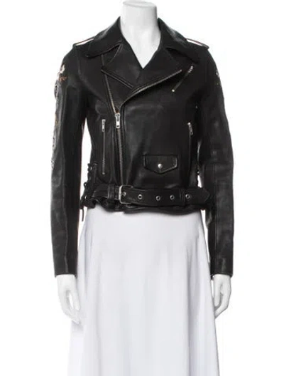 Pre-owned A.l.c Leather Biker Jacket In Black