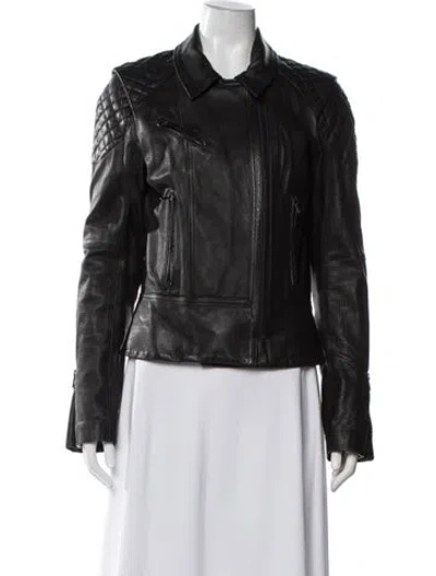Pre-owned A.l.c Leather Biker Jacket In Black