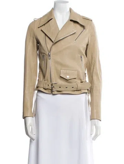 Pre-owned A.l.c Leather Biker Jacket In Neutral