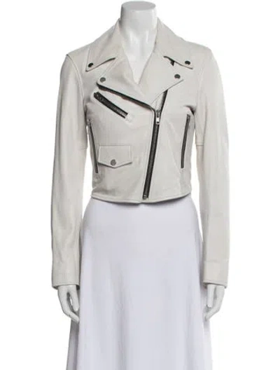 Pre-owned A.l.c Leather Biker Jacket In Neutral