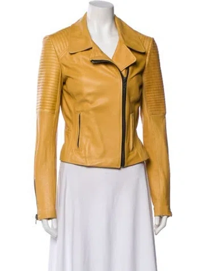 Pre-owned A.l.c Leather Biker Jacket In Neutral