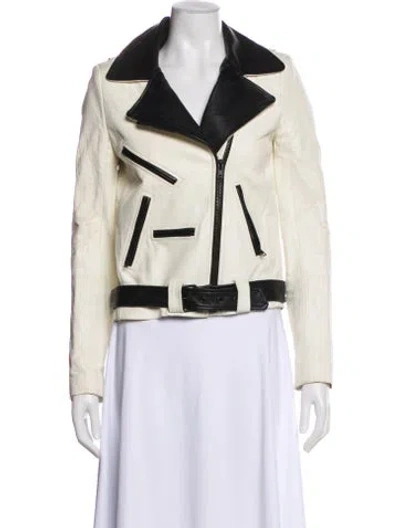 Pre-owned A.l.c Leather Biker Jacket In Neutral