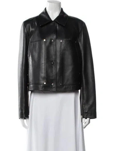 Pre-owned A.l.c Leather Biker Jacket W/ Tags In Black