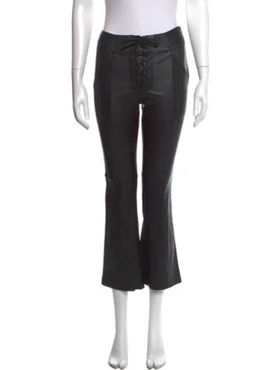 Pre-owned A.l.c Leather Flared Pants In Black