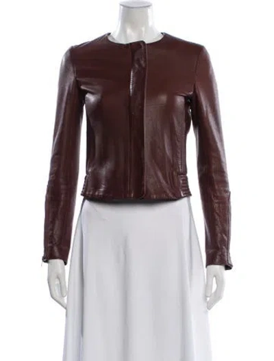 Pre-owned A.l.c Leather Jacket In Burgundy